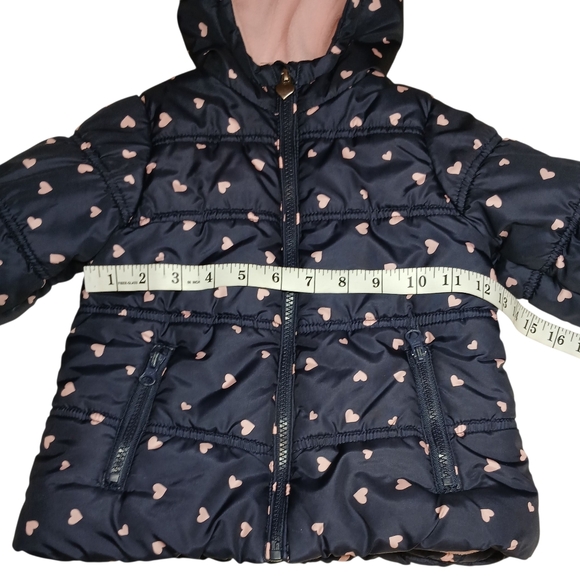 OshKosh B’gosh Heart Print Winter Puffer Jacket 3T - Picture 6 of 9